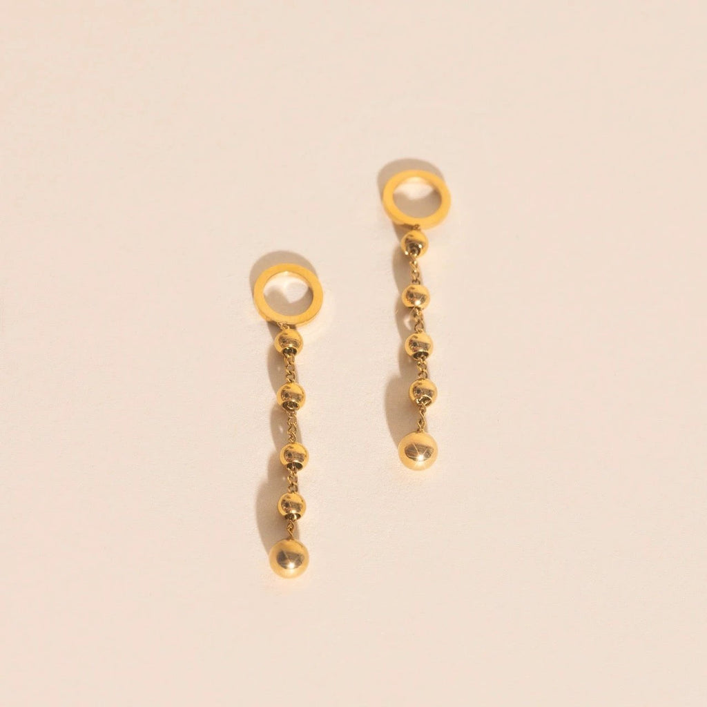 Beaded Metal Chain Chunky Huggie Hoop Charms by Oh Clementine