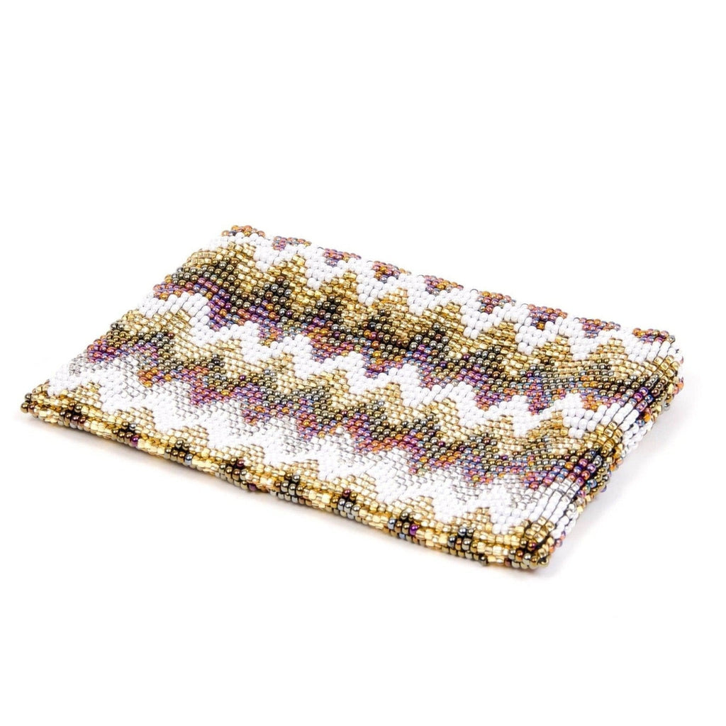 Beaded Seed Bead Geometric Coin Purse - Guatemala Bags La Vie Bien Beaded Seed Bead Geometric Coin Purse - Guatemala