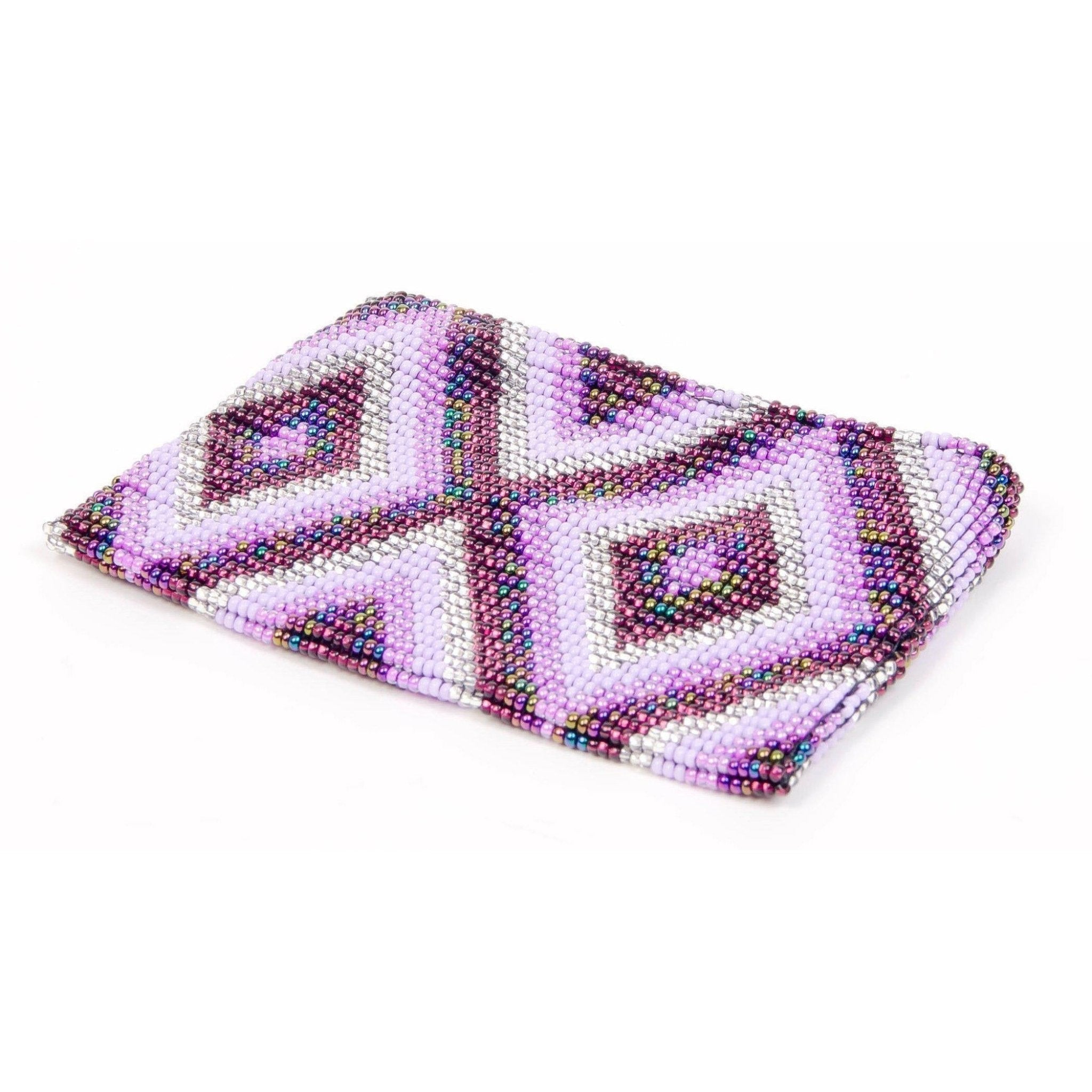Beaded Seed Bead Geometric Coin Purse - Guatemala Bags La Vie Bien Beaded Seed Bead Geometric Coin Purse - Guatemala