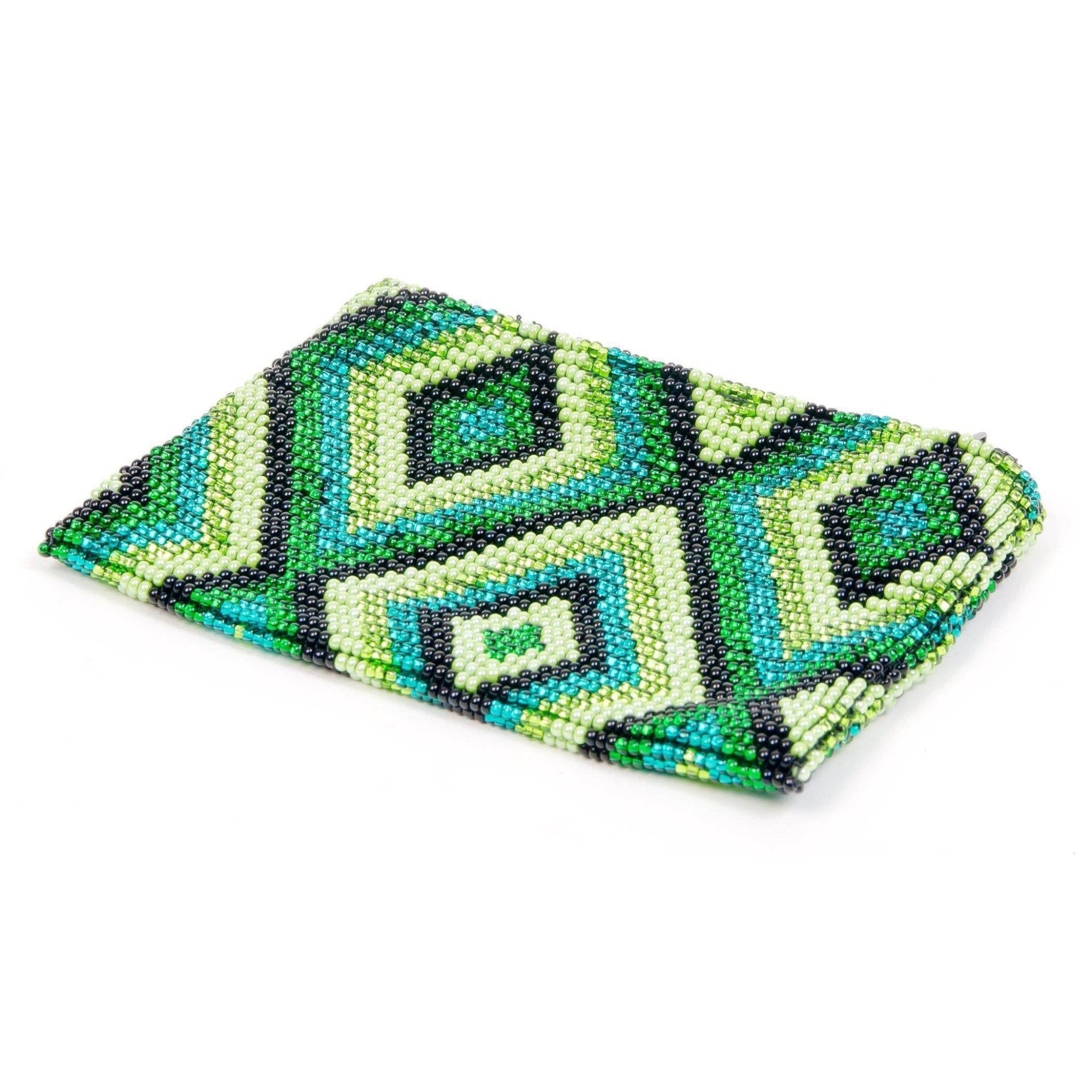 Beaded Seed Bead Geometric Coin Purse - Guatemala Bags La Vie Bien Beaded Seed Bead Geometric Coin Purse - Guatemala