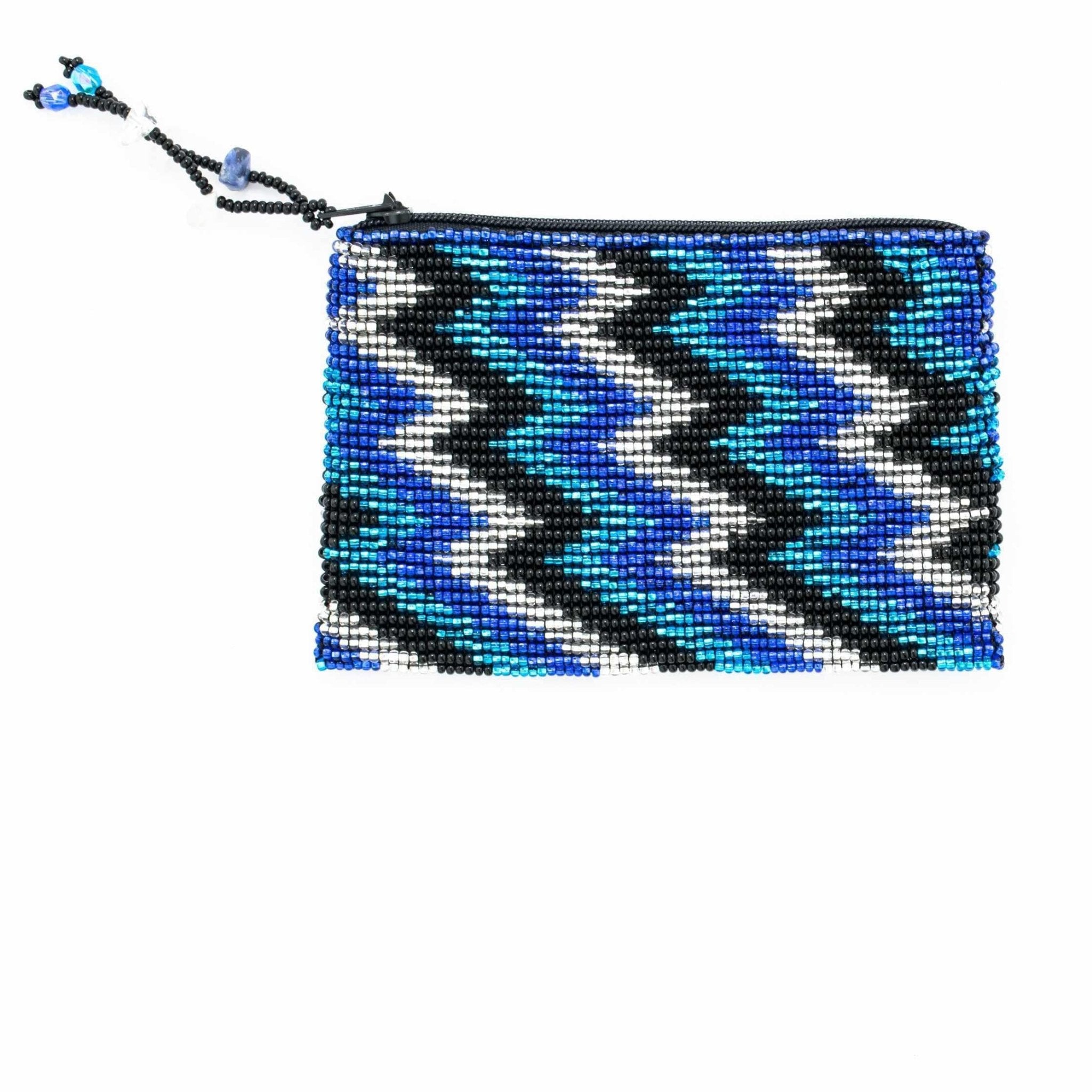 Beaded Seed Bead Geometric Coin Purse - Guatemala Bags La Vie Bien Beaded Seed Bead Geometric Coin Purse - Guatemala