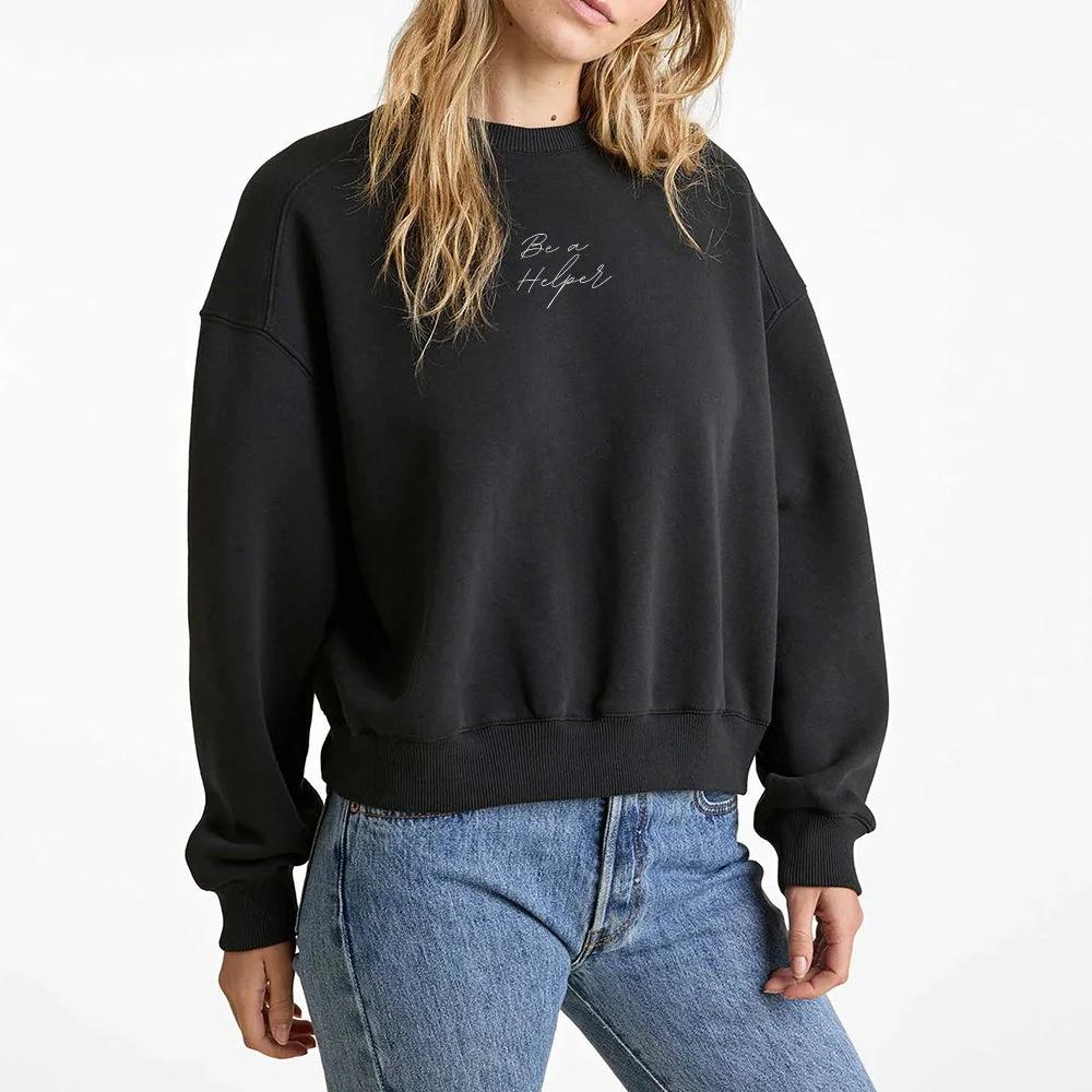 Be a Helper Embroidered Crewneck Sweatshirt by Kind Cotton