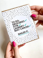Beat Cancer Nailed It Funny Cancer Survivor Get Well Card by Five Dot Post