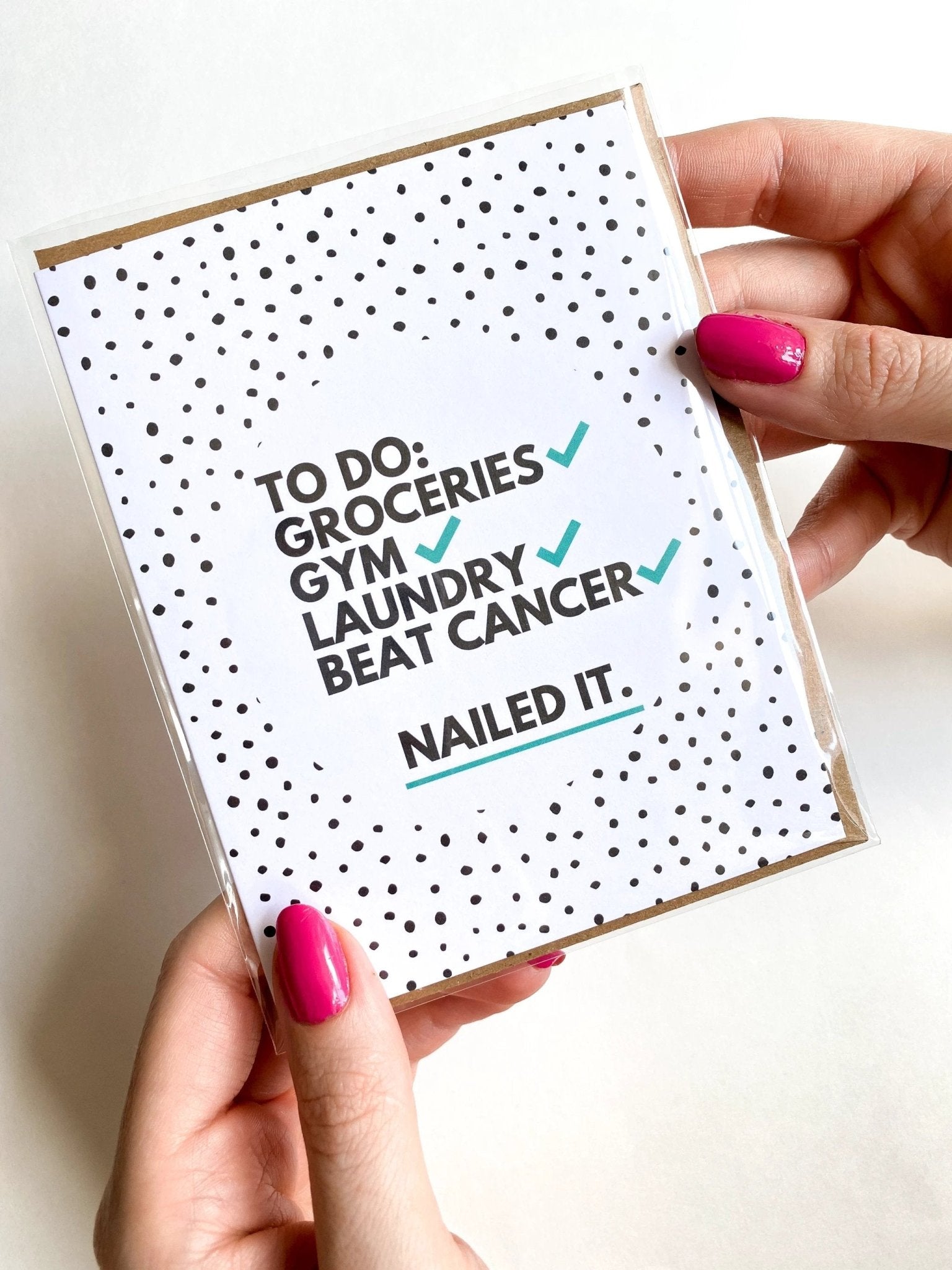 Beat Cancer Nailed It Funny Cancer Survivor Get Well Card by Five Dot Post