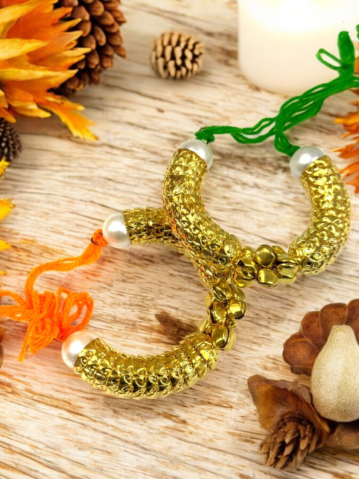Beautiful Ghungroo & Shell Bracelet Set of 6 for Wedding rituals, Mata ki chowki, Pooja - Set of 6 (Copy) Accessories La Vie Bien Beautiful Ghungroo & Shell Bracelet Set of 6 for Wedding rituals, Mata ki chowki, Pooja - Set of 6 (Copy)
