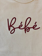 Bébé French embroidered Organic cotton baby one piece for francophone baby showers La Vie Bien Bébé French embroidered Organic cotton baby one piece for francophone baby showers