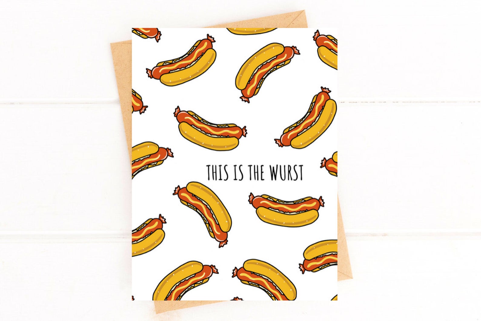 Funny Get Well Card – “This is the Wurst” Hotdog Feel Better Card