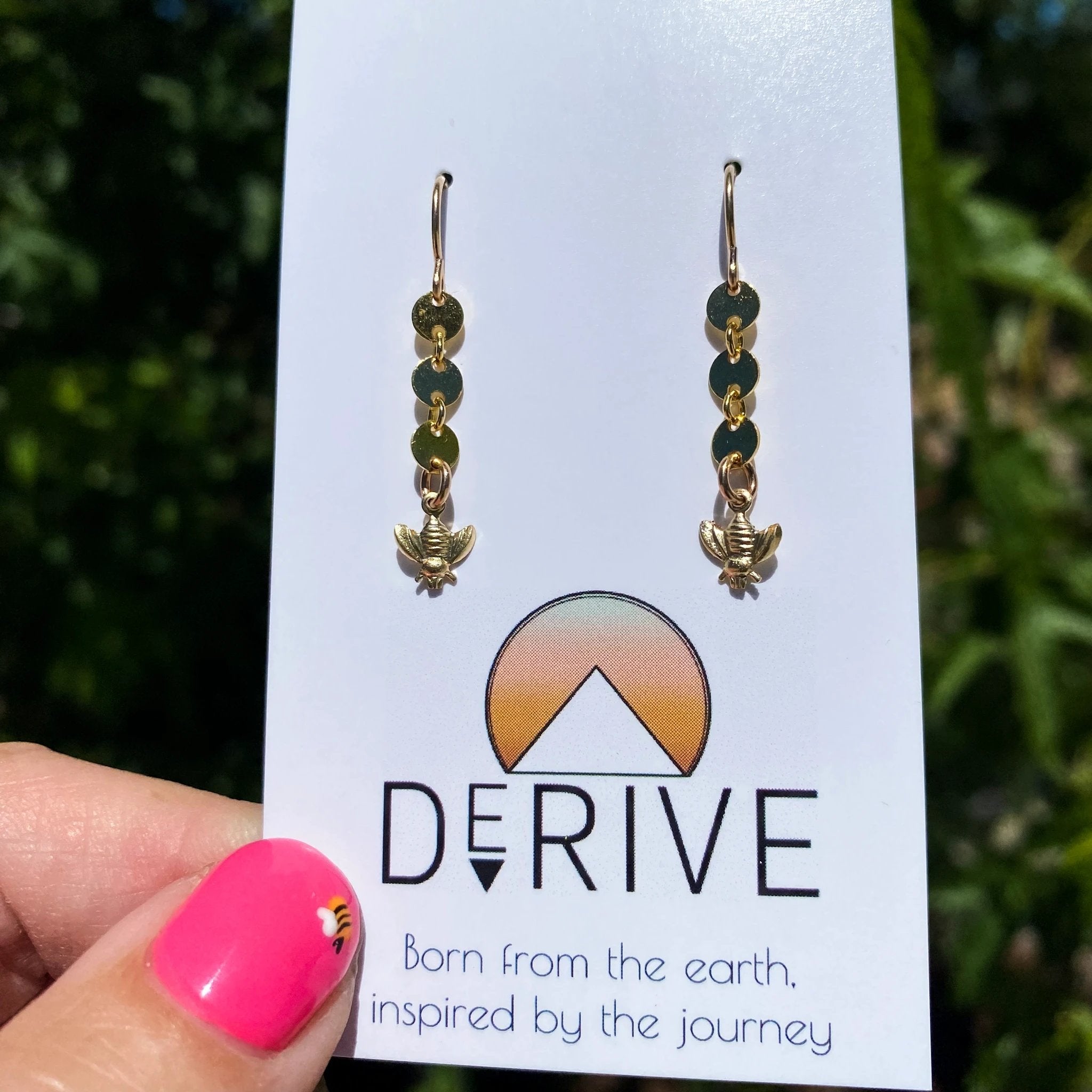 Bee Charm Coin Earrings by Derive Jewelry
