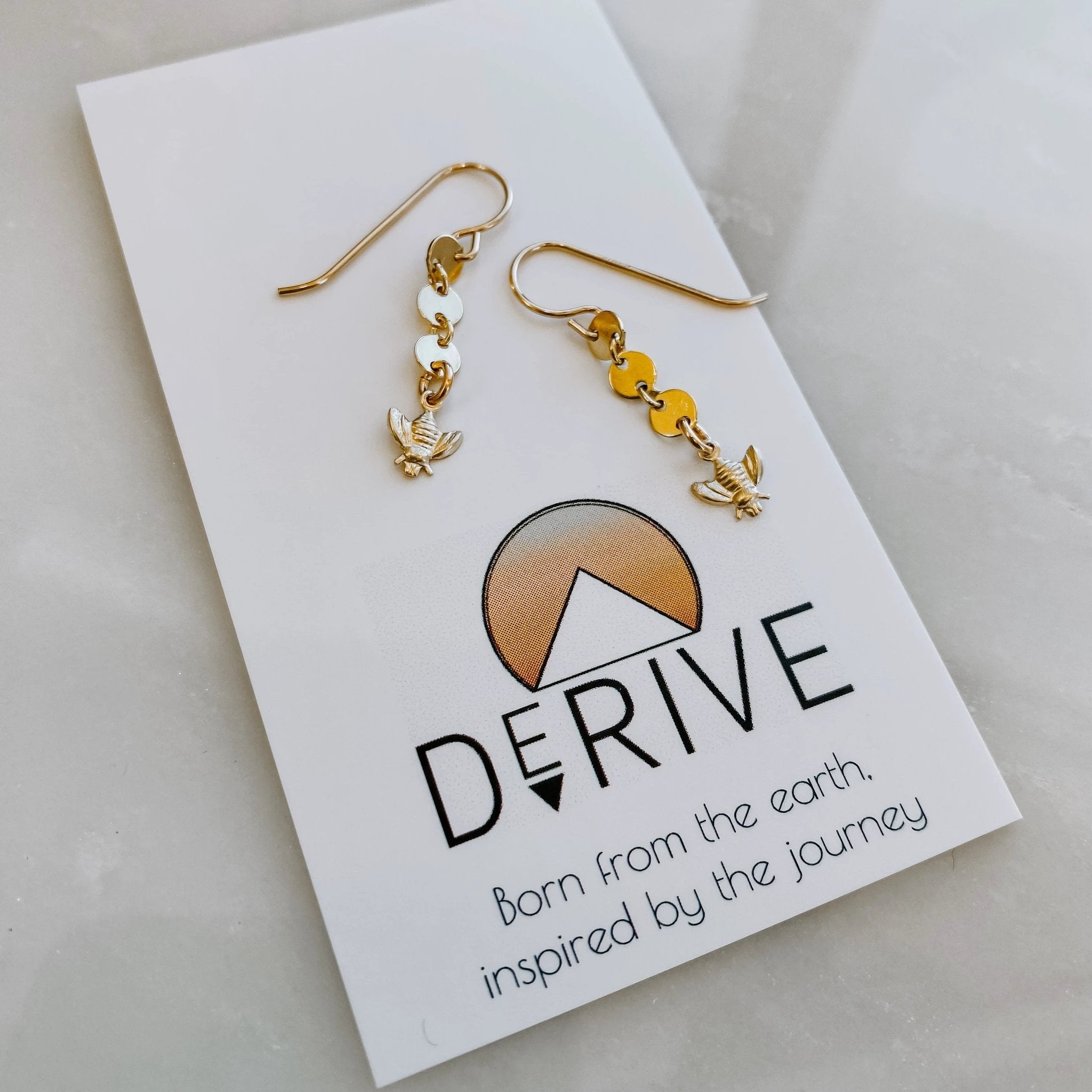 Bee Charm Coin Earrings by Derive Jewelry