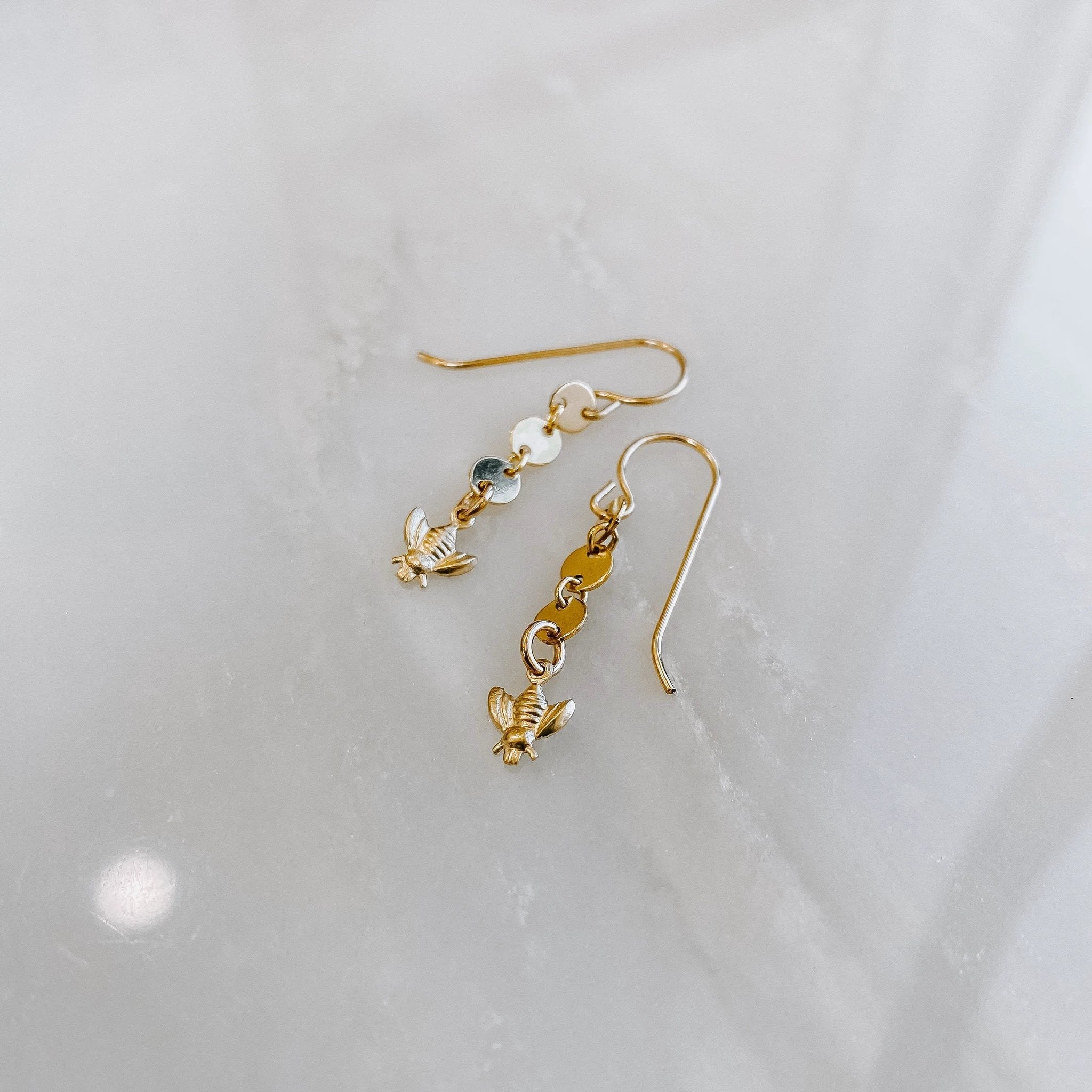 Bee Charm Coin Earrings by Derive Jewelry