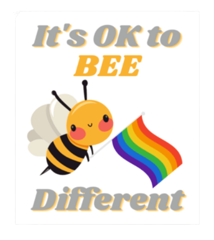 Bee Different Sticker by RainBee Designs LLC