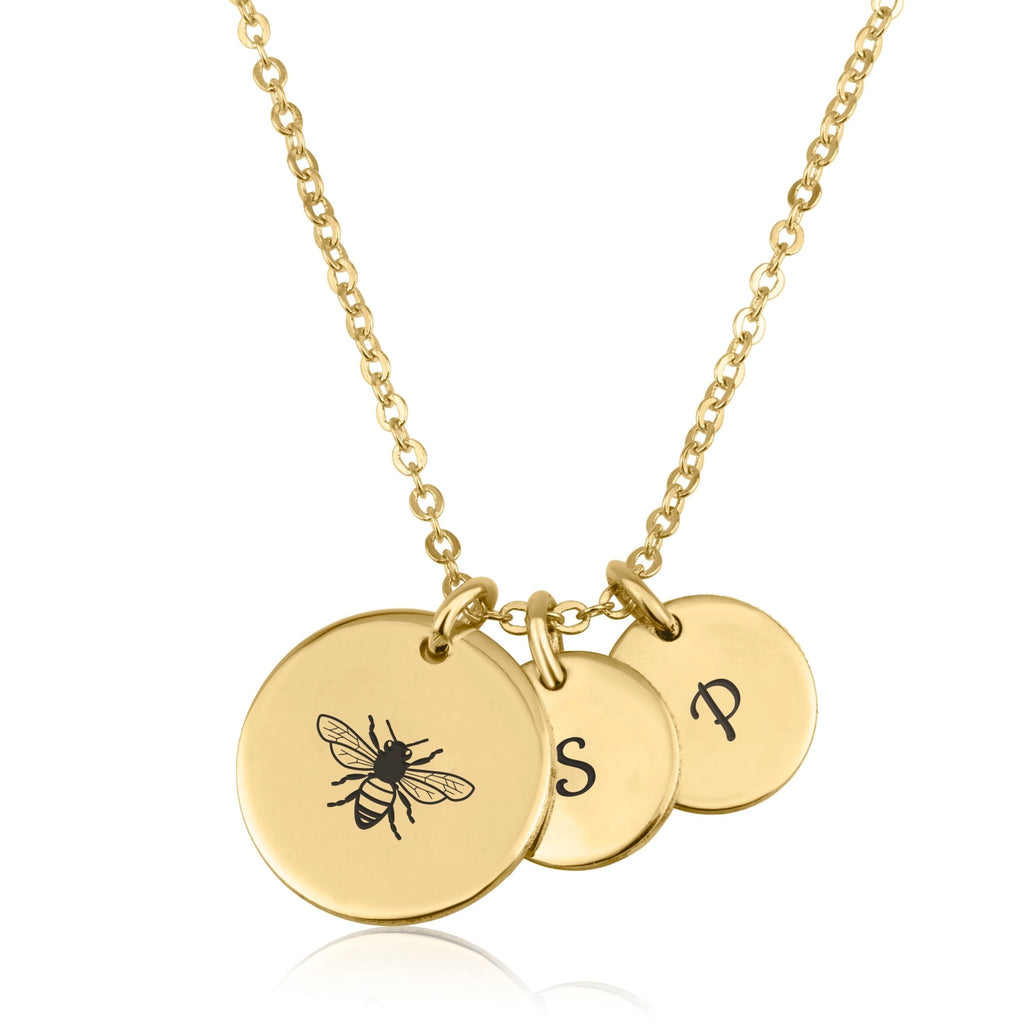 Bee Mine Necklace With Initial La Vie Bien Bee Mine Necklace With Initial