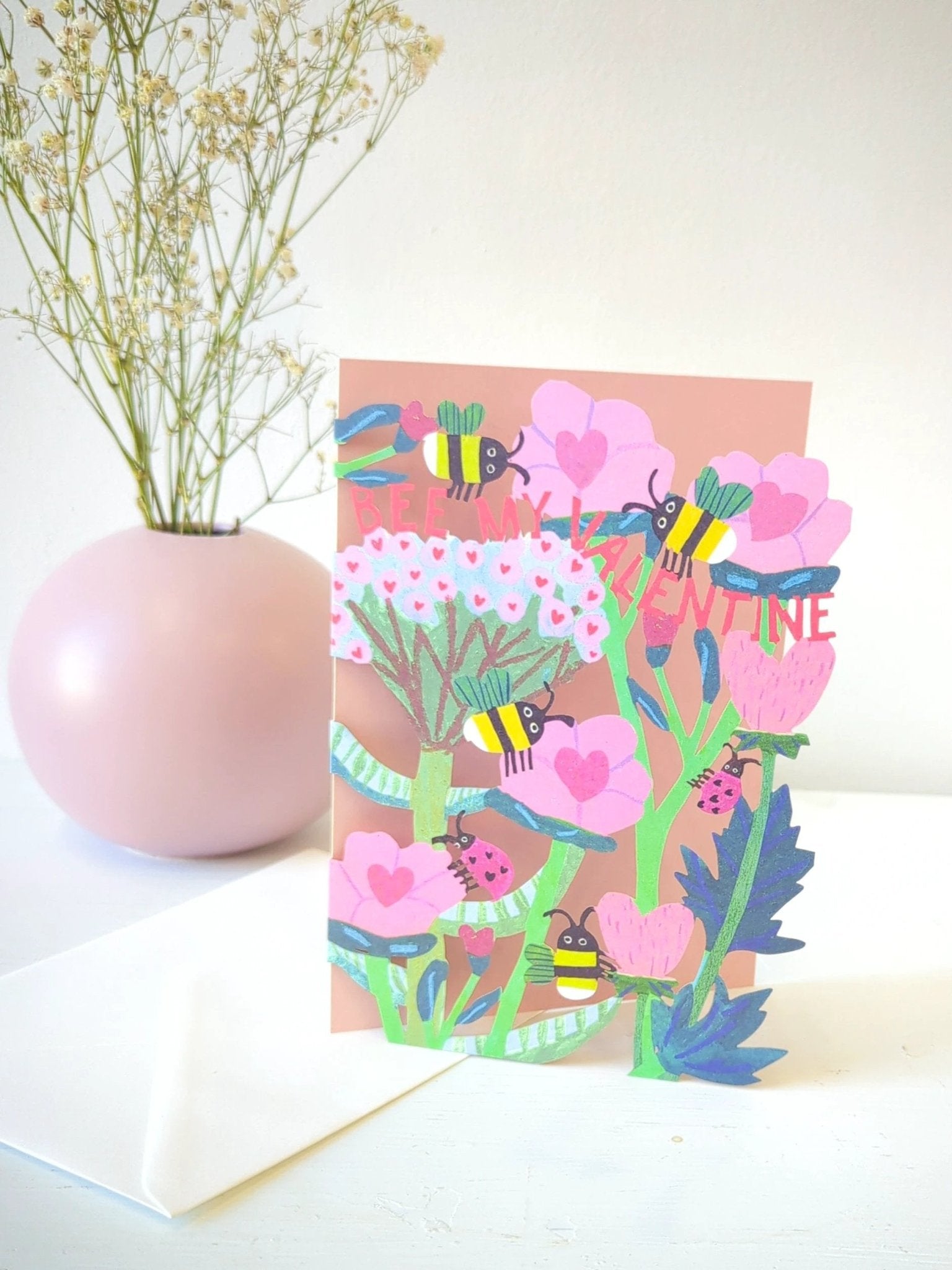 Bee My Valentine Lasercut Card by Ash & Rose