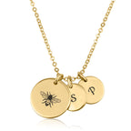 Bee Necklace With Initial