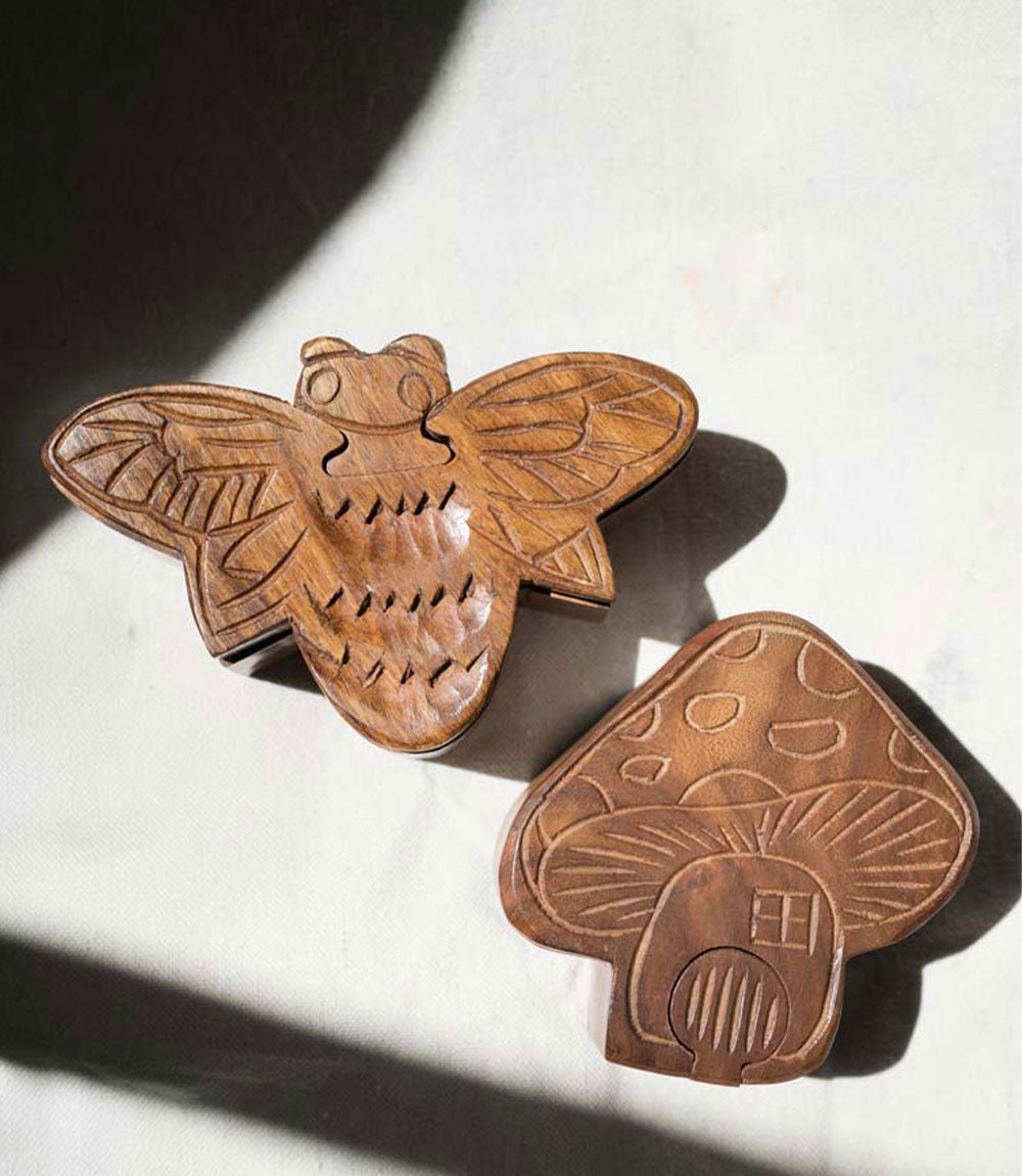 Bee Puzzle Box - Handcrafted Sheesham Wood HME stock line La Vie Bien Bee Puzzle Box - Handcrafted Sheesham Wood