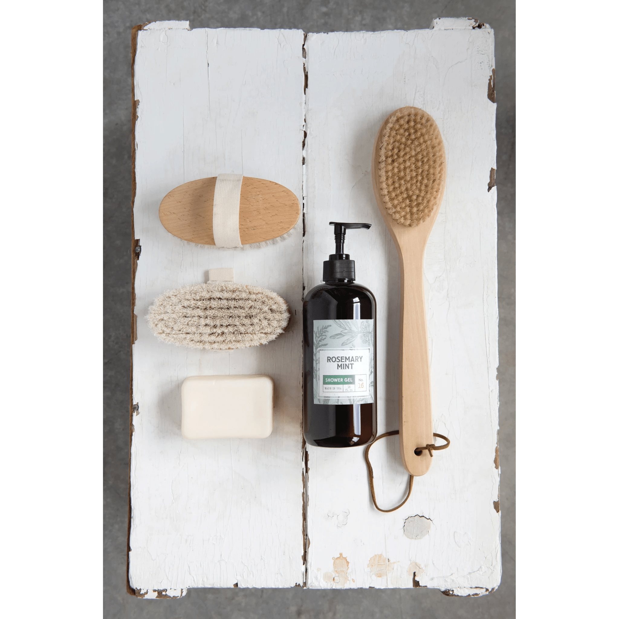 Beech Wood Bath Brush with Elastic Band by White Cliff Studio
