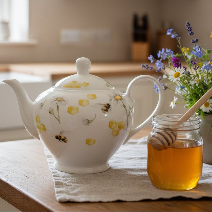 Bees & Honey Fine China Teapot Gifts La Vie Bien Bees & Honey Fine China Teapot