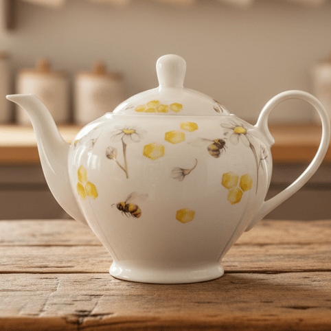 Bees & Honey Fine China Teapot Gifts La Vie Bien Bees & Honey Fine China Teapot
