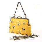 Bees Kisslock Handbag: Black Handbags La Vie Bien Bees Kisslock Handbag: Black