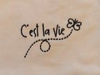 Beige C'est La Vie embroidered butterfly Eco Tote Bag, shopping or everyday tote for French lovers La Vie Bien Beige C'est La Vie embroidered butterfly Eco Tote Bag, shopping or everyday tote for French lovers