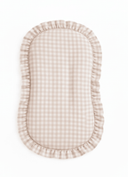 Beige Gingham Ruffle Baby Lounger Cover nest lounger La Vie Bien Beige Gingham Ruffle Baby Lounger Cover