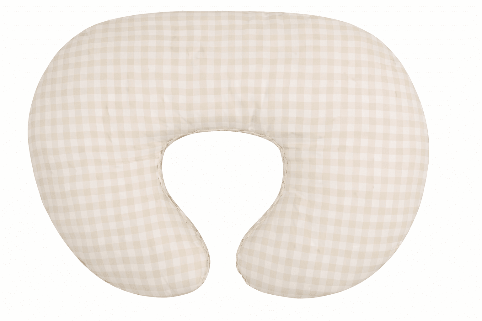 Beige Gingham Ruffle Nursing Pillow Cover La Vie Bien Beige Gingham Ruffle Nursing Pillow Cover