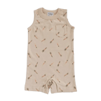 Beige Pocket Playsuit for the Ultimate Summer Vibe in Super Soft Cotton by Polished Prints