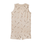 Beige Pocket Playsuit for the Ultimate Summer Vibe in Super Soft Cotton by Polished Prints
