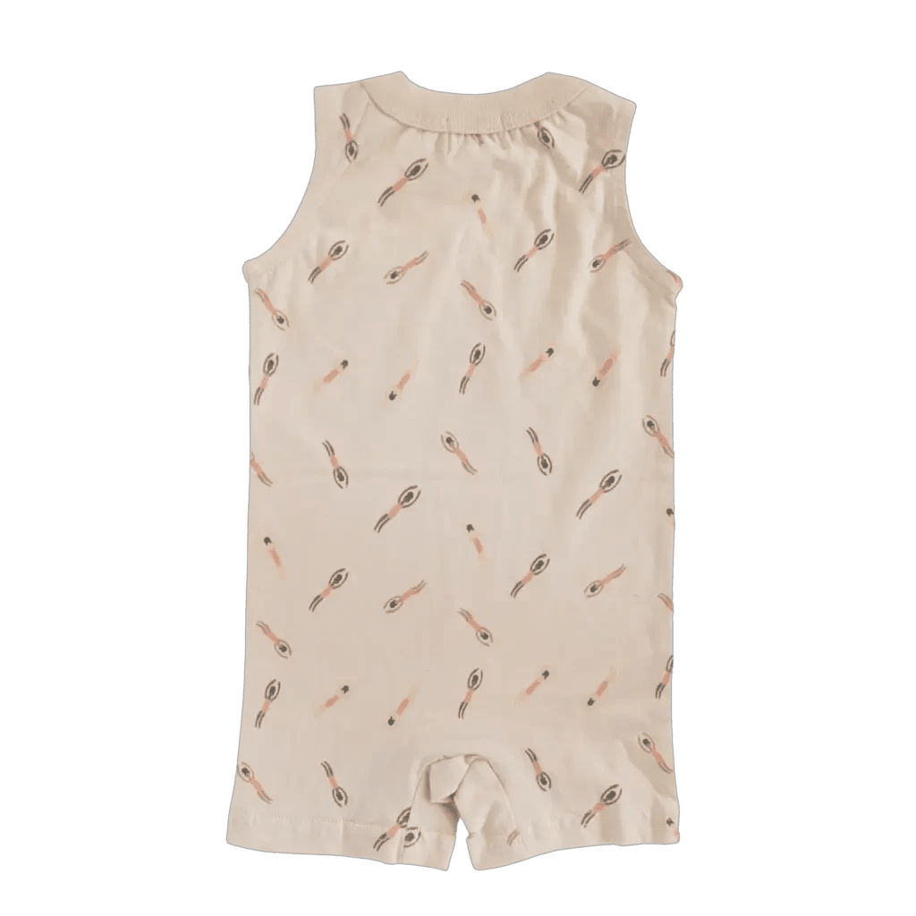 Beige Pocket Playsuit for the Ultimate Summer Vibe in Super Soft Cotton by Polished Prints
