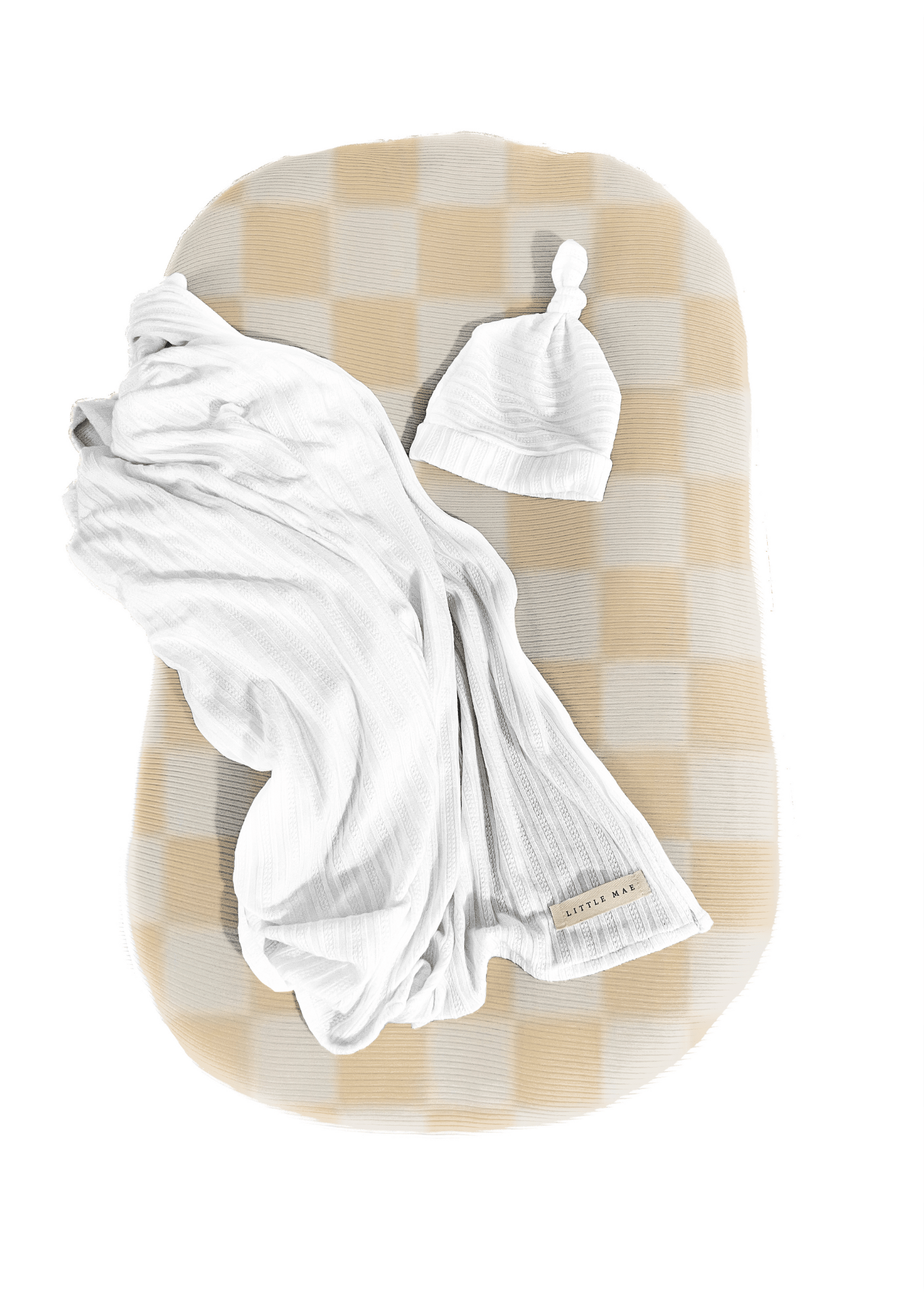 Beige & White Checkered Baby Lounger Cover La Vie Bien Beige & White Checkered Baby Lounger Cover
