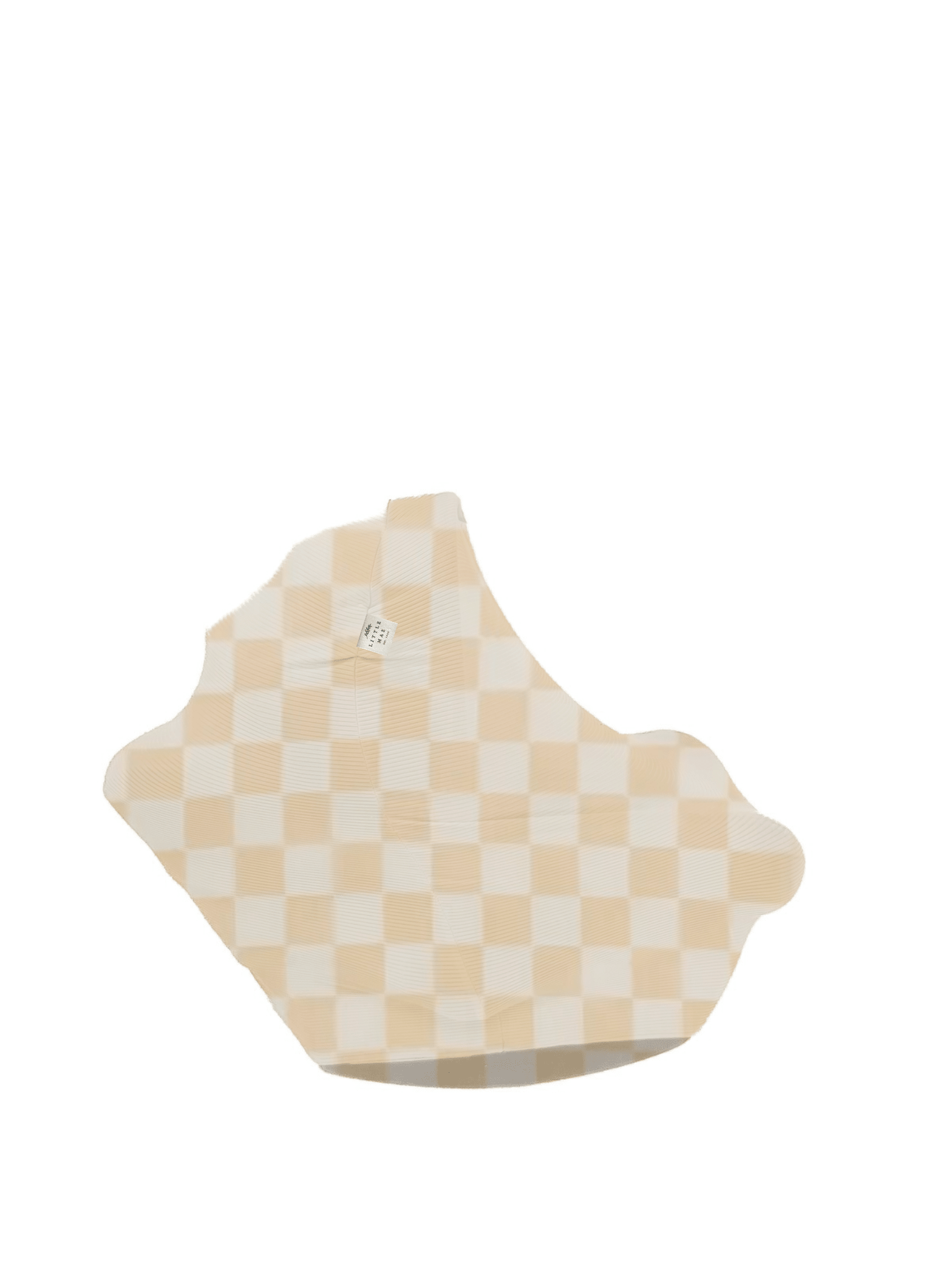 Beige & White Checkered Carseat Cover La Vie Bien Beige & White Checkered Carseat Cover