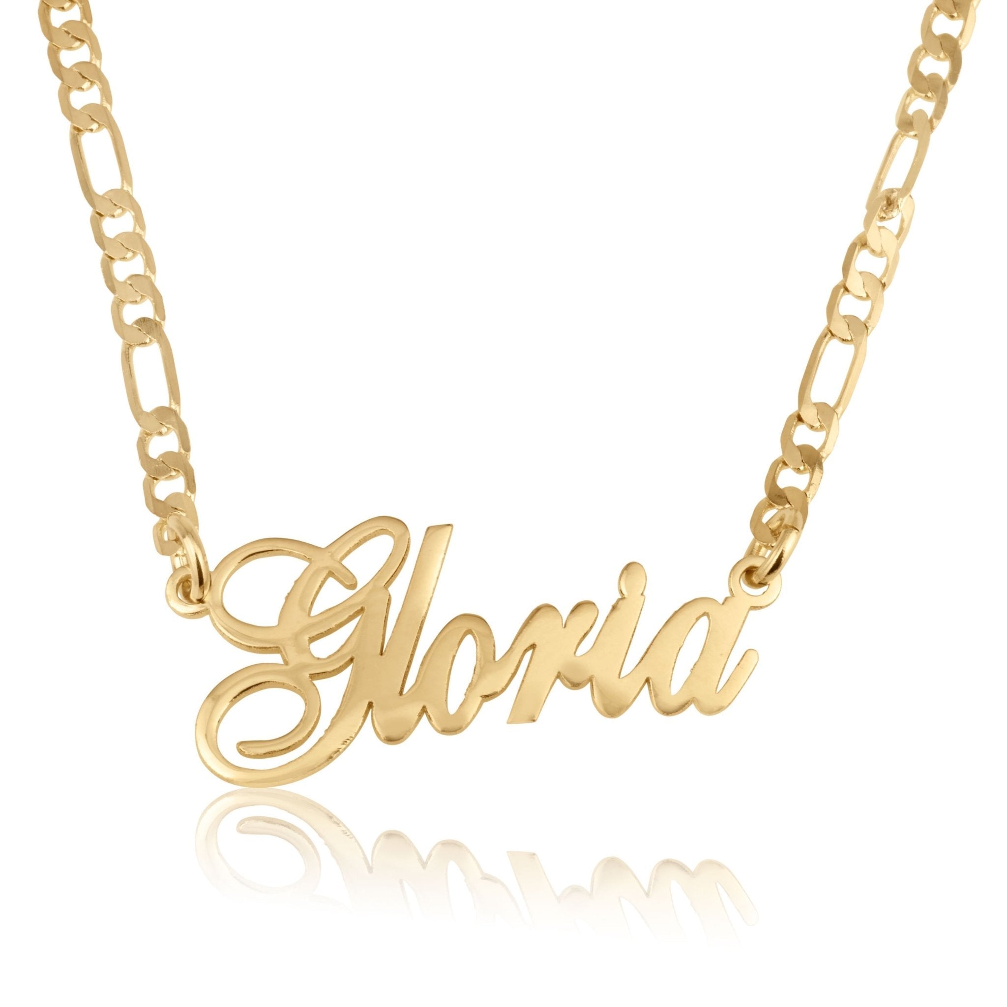 Beleco 14k Gold Plated or Sterling Silver 925 Custom Name Necklace - Personalized Name Plate Necklace for Men & Women with Elegant Figaro Chain, 15 Font Style | Customized & Personalized Necklaces La Vie Bien Beleco 14k Gold Plated or Sterling Silver 925 Custom Name Necklace - Personalized Name Plate Necklace for Men & Women with Elegant Figaro Chain, 15 Font Style | Customized & Personalized Necklaces