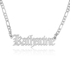 Beleco 14k Gold Plated or Sterling Silver 925 Custom Name Necklace - Personalized Name Plate Necklace for Men & Women with Elegant Figaro Chain, 15 Font Style | Customized & Personalized Necklaces La Vie Bien Beleco 14k Gold Plated or Sterling Silver 925 Custom Name Necklace - Personalized Name Plate Necklace for Men & Women with Elegant Figaro Chain, 15 Font Style | Customized & Personalized Necklaces