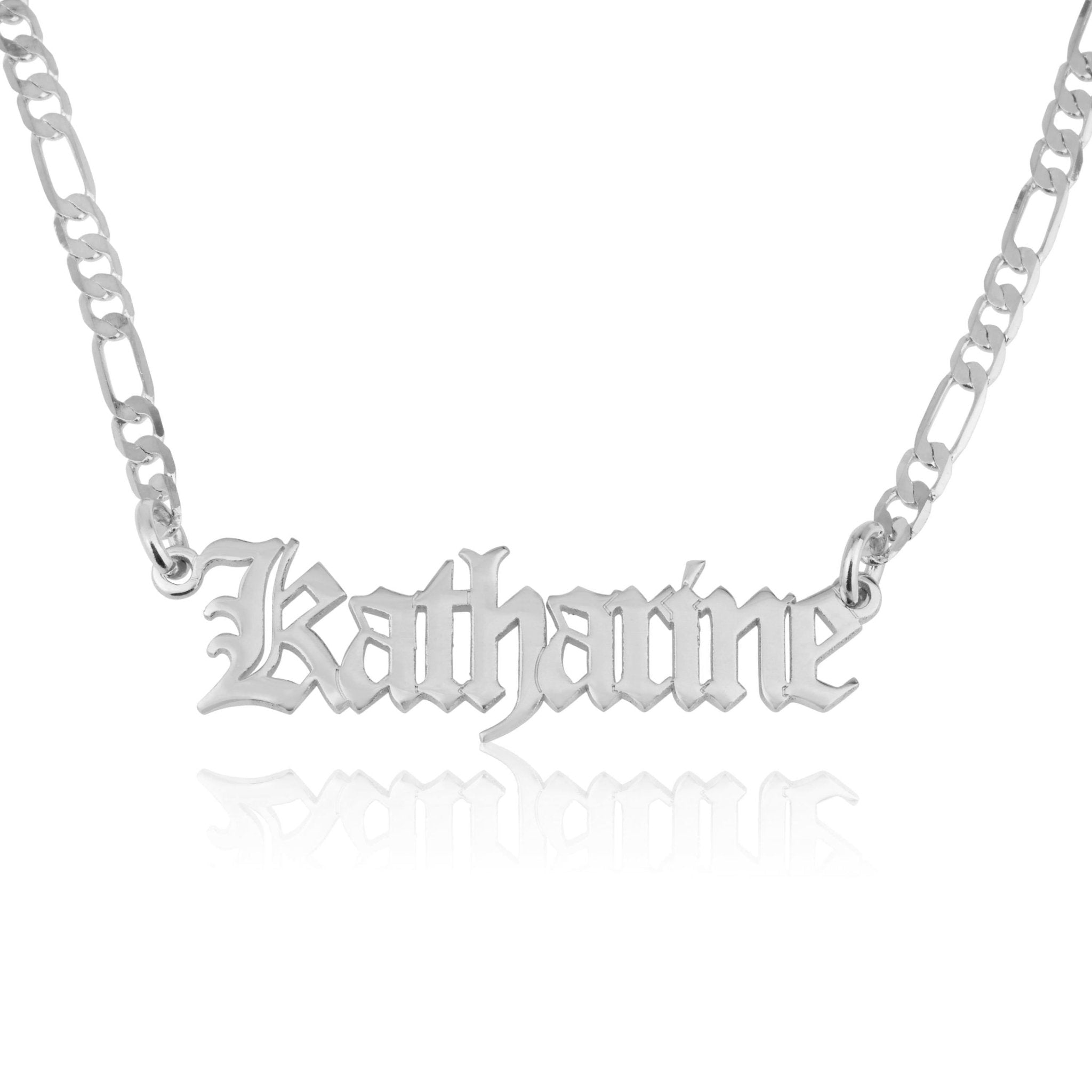 Beleco 14k Gold Plated or Sterling Silver 925 Custom Name Necklace - Personalized Name Plate Necklace for Men & Women with Elegant Figaro Chain, 15 Font Style | Customized & Personalized Necklaces La Vie Bien Beleco 14k Gold Plated or Sterling Silver 925 Custom Name Necklace - Personalized Name Plate Necklace for Men & Women with Elegant Figaro Chain, 15 Font Style | Customized & Personalized Necklaces