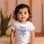 Believe in Miracles Chanukah Toddler Tee Shirt by Salt Sparkle Shalom