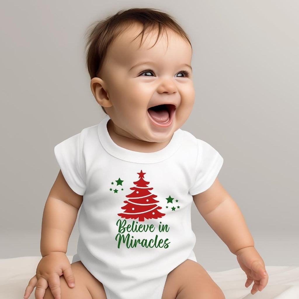 Believe in Miracles Christmas Baby Bodysuit Baby and Kids La Vie Bien Believe in Miracles Christmas Baby Bodysuit