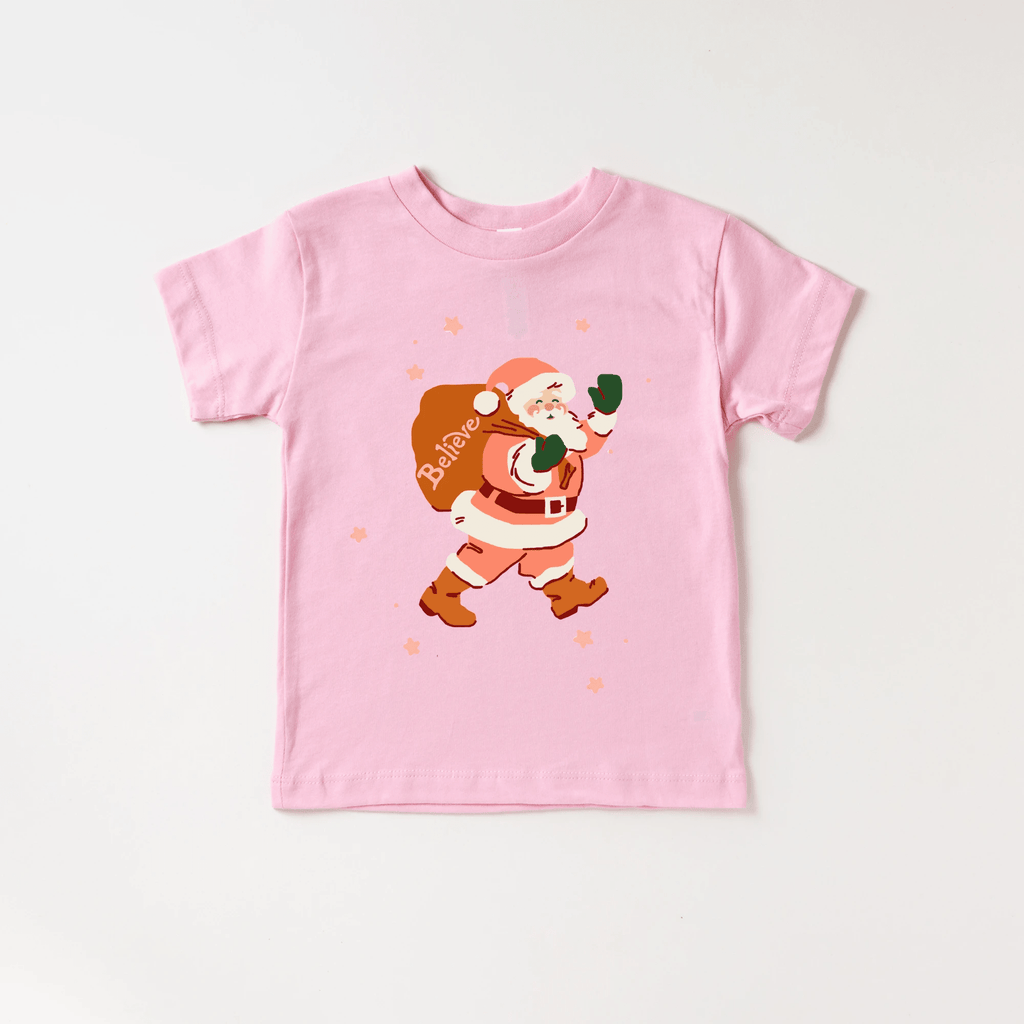 Believe Santa Claus toddler or youth tee shirt, Christmas collection by Benny and Ray Apparel