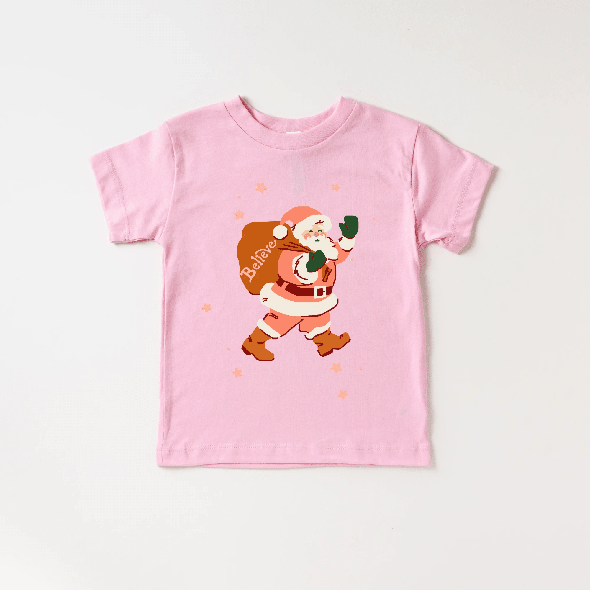 Believe Santa Claus toddler or youth tee shirt, Christmas collection by Benny and Ray Apparel