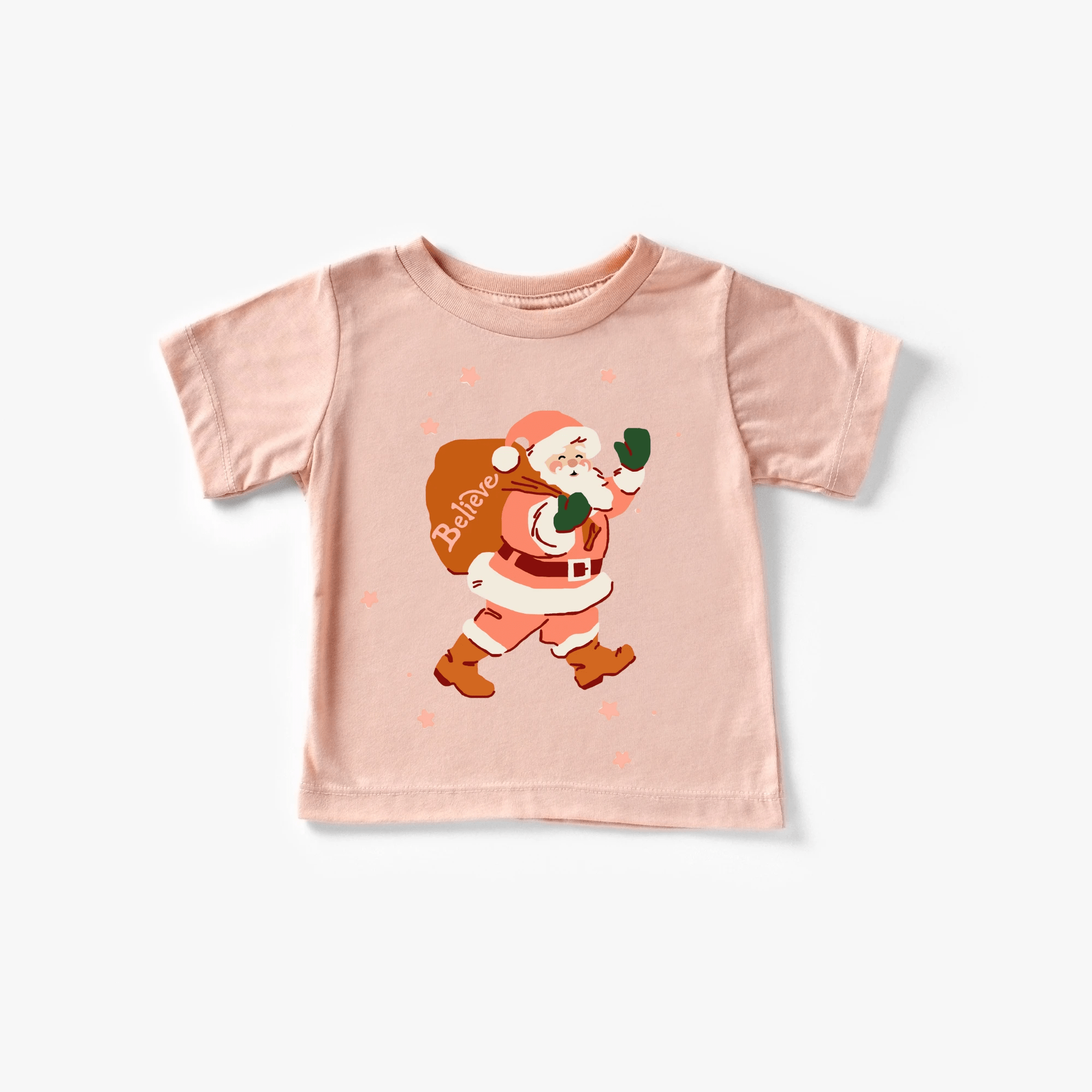 Believe Santa Claus toddler or youth tee shirt, Christmas collection by Benny and Ray Apparel