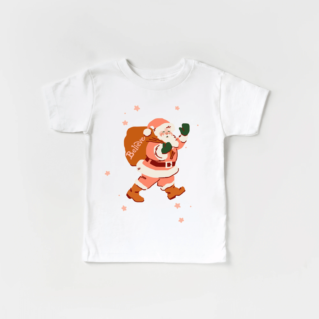 Believe Santa Claus toddler or youth tee shirt, Christmas collection by Benny and Ray Apparel