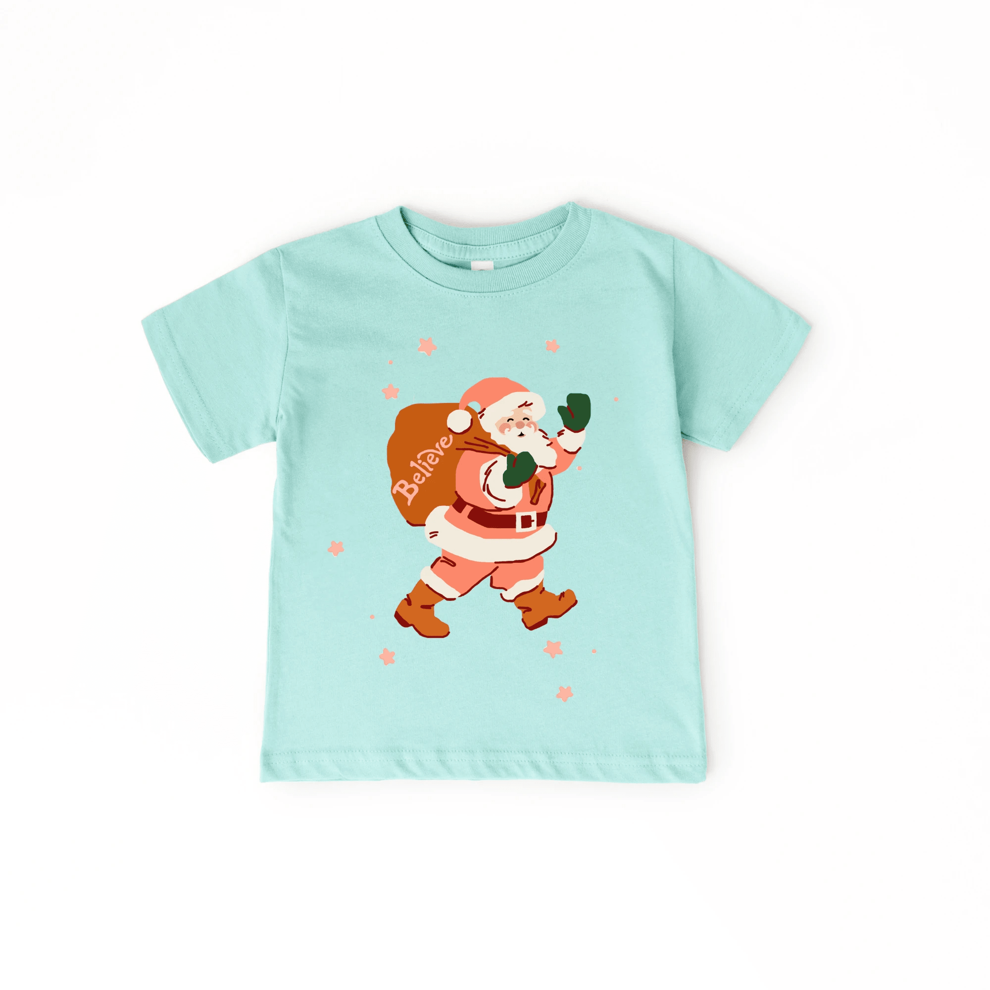 Believe Santa Claus toddler or youth tee shirt, Christmas collection by Benny and Ray Apparel