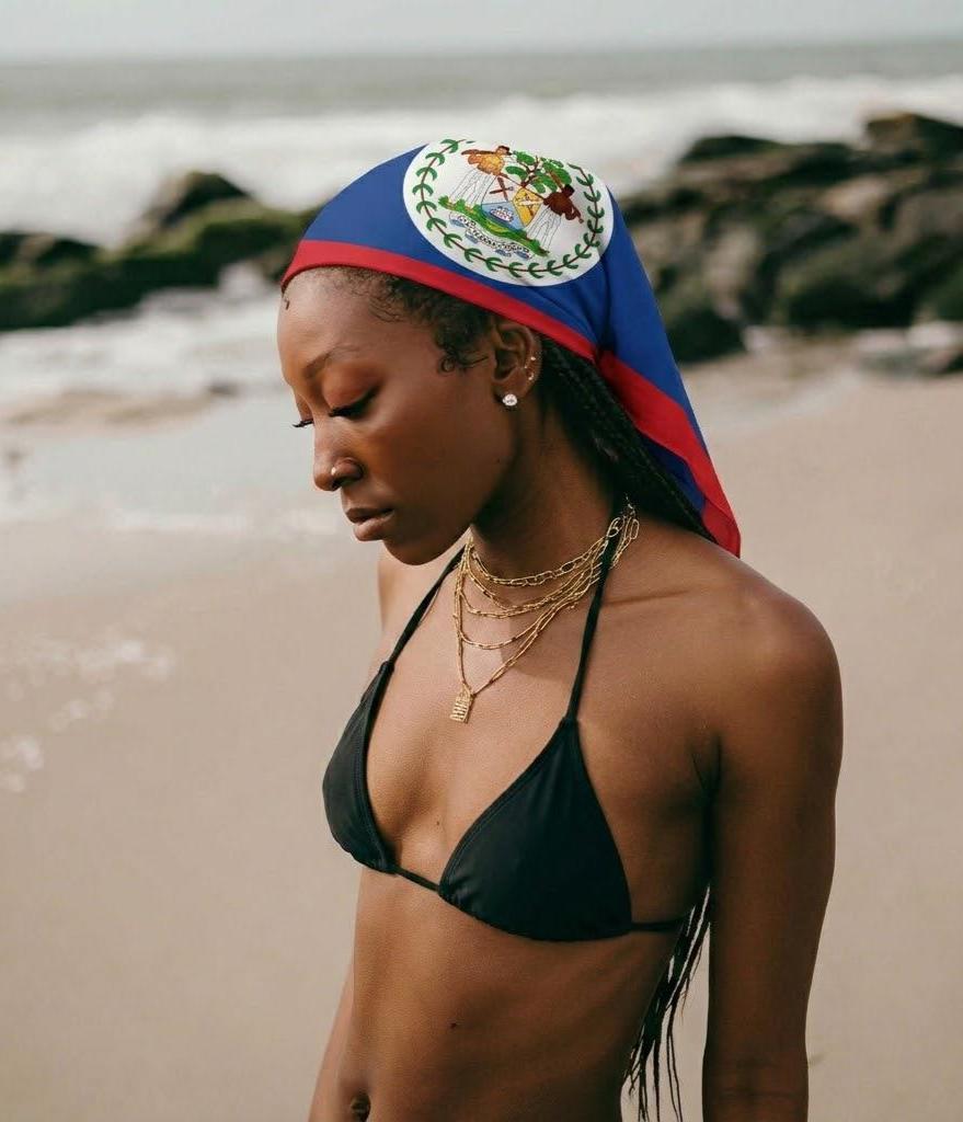 Belize Flag Bandana All-Over Print Bandana La Vie Bien Belize Flag Bandana