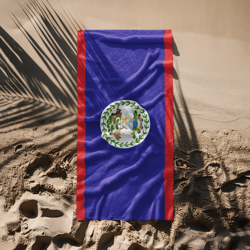 Belize Flag Beach Towel Beach Towel (Generic Brand) La Vie Bien Belize Flag Beach Towel