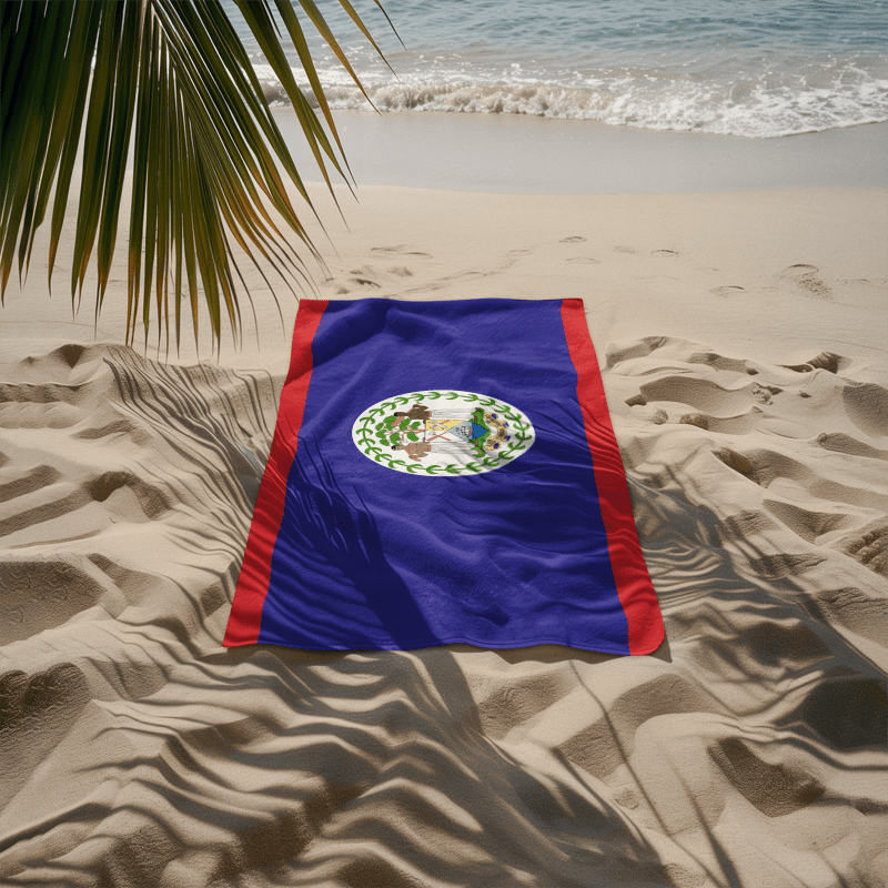 Belize Flag Beach Towel Beach Towel (Generic Brand) La Vie Bien Belize Flag Beach Towel