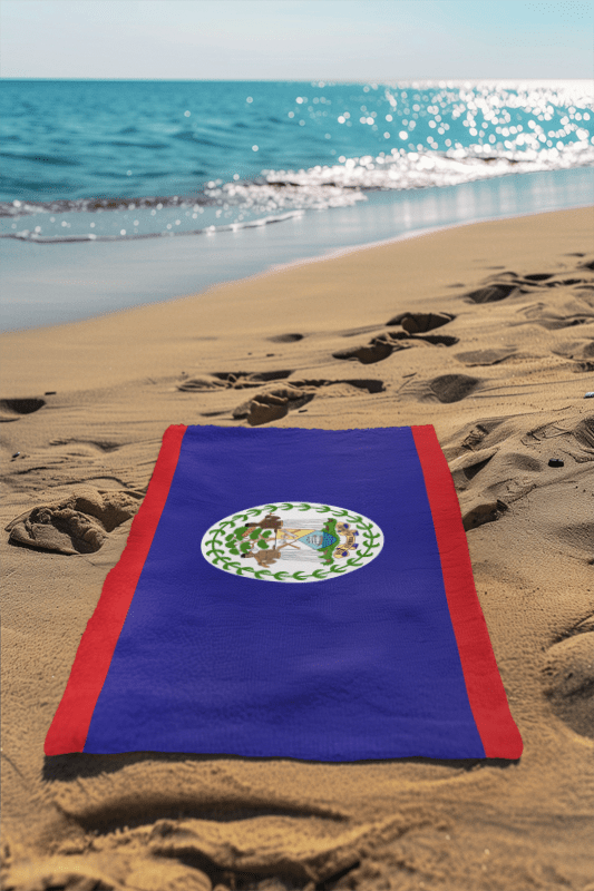 Belize Flag Beach Towel Beach Towel (Generic Brand) La Vie Bien Belize Flag Beach Towel