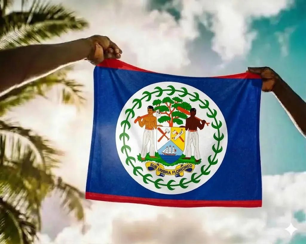 Belize Flag Rally Towel Rally Towel La Vie Bien Belize Flag Rally Towel