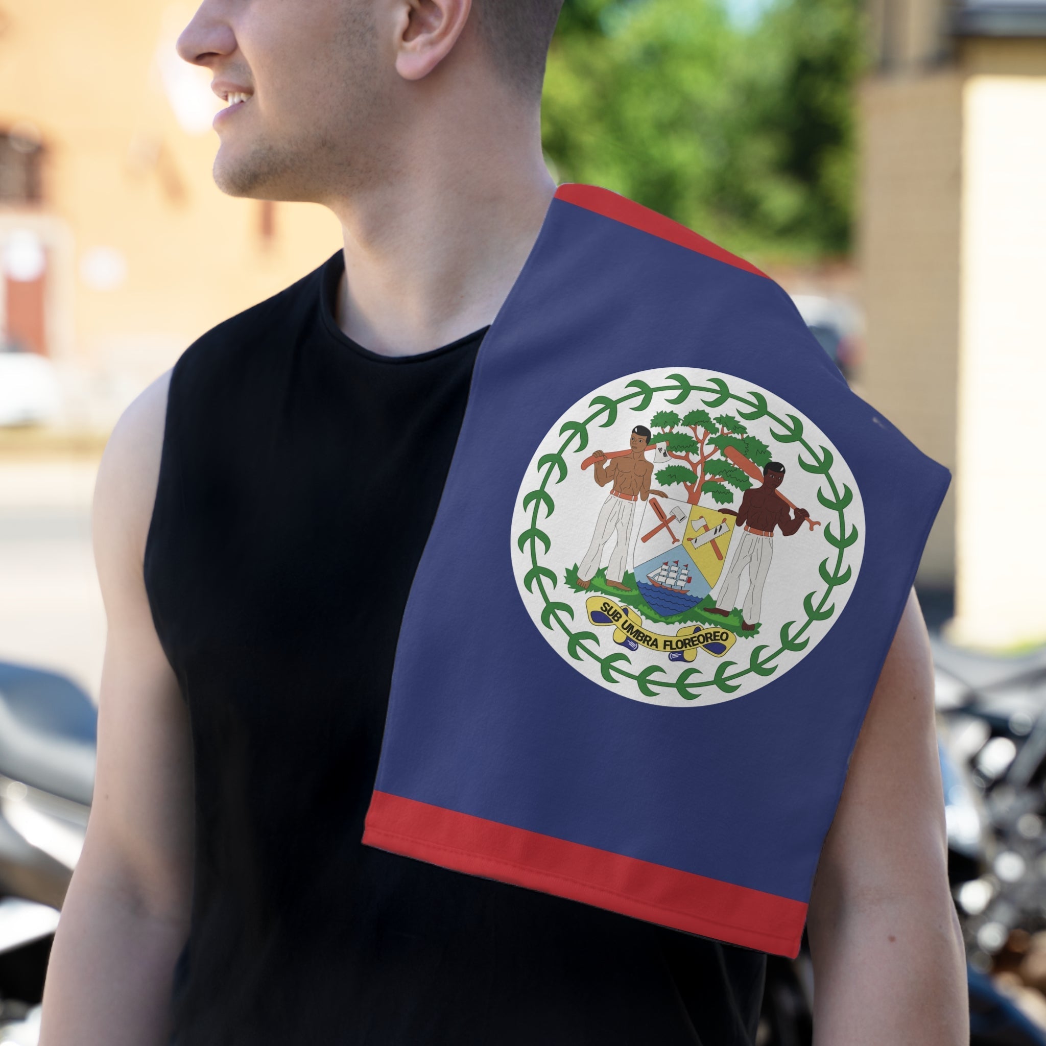 Belize Flag Rally Towel Rally Towel La Vie Bien Belize Flag Rally Towel