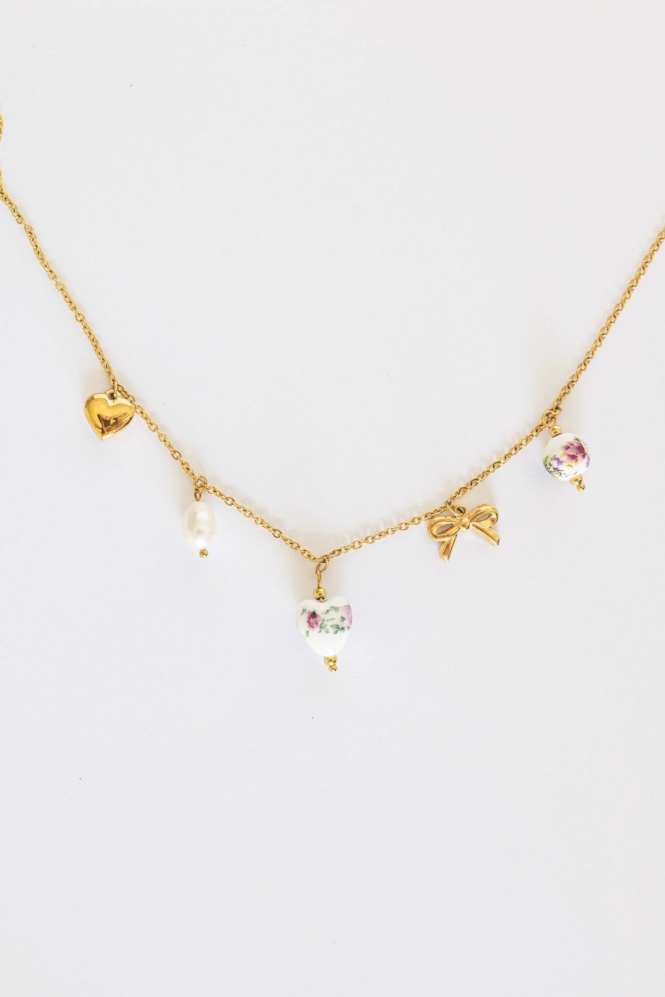 Bella Charm Necklace in Rose by Rose & Clay
