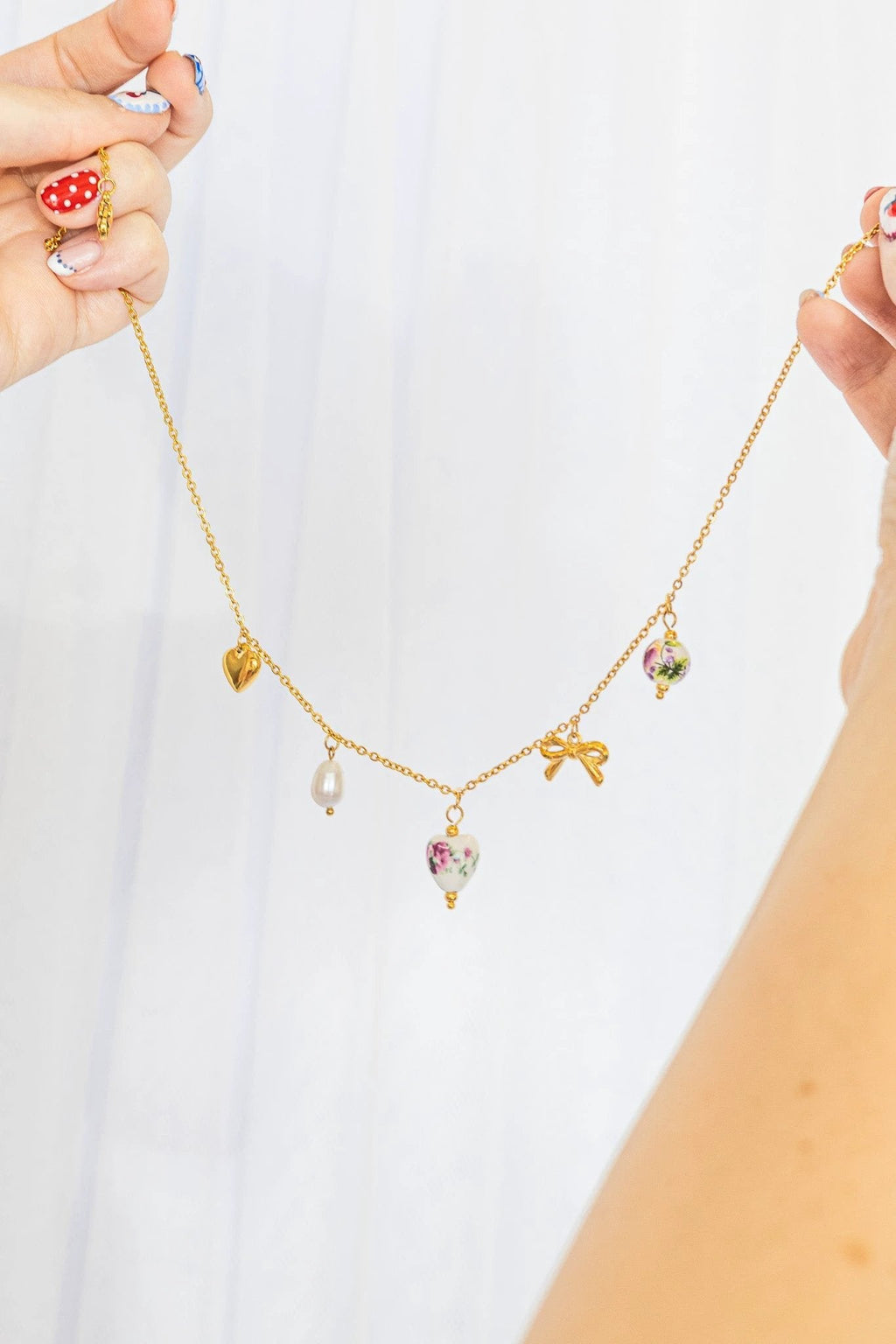 Bella Charm Necklace in Rose by Rose & Clay