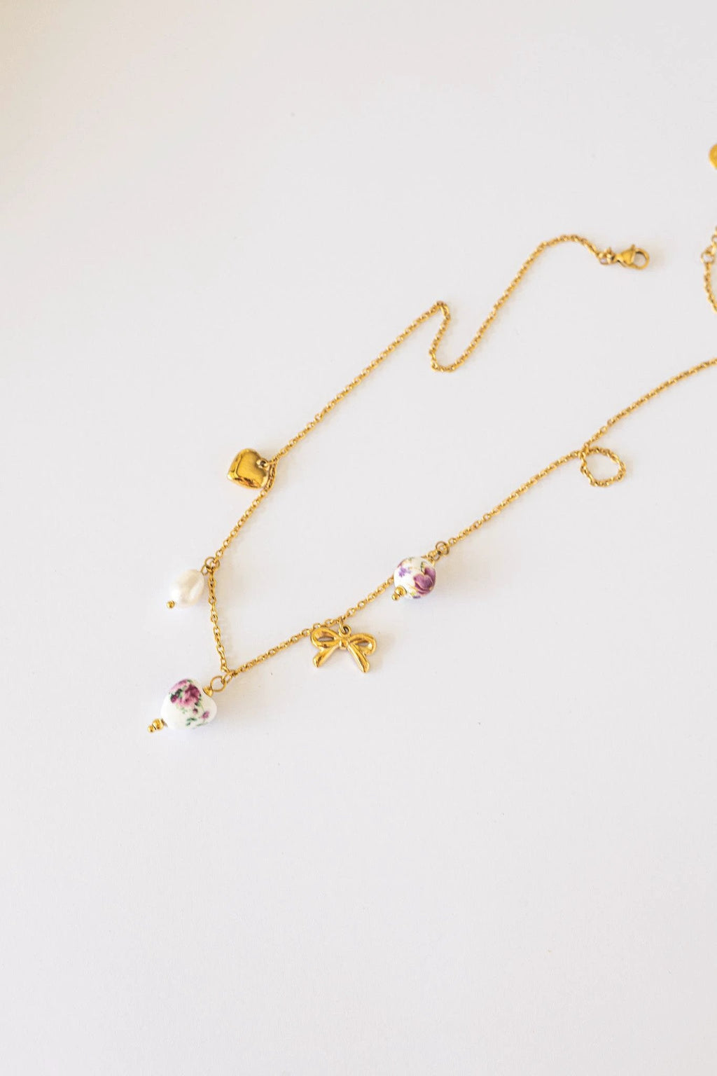 Bella Charm Necklace in Rose by Rose & Clay